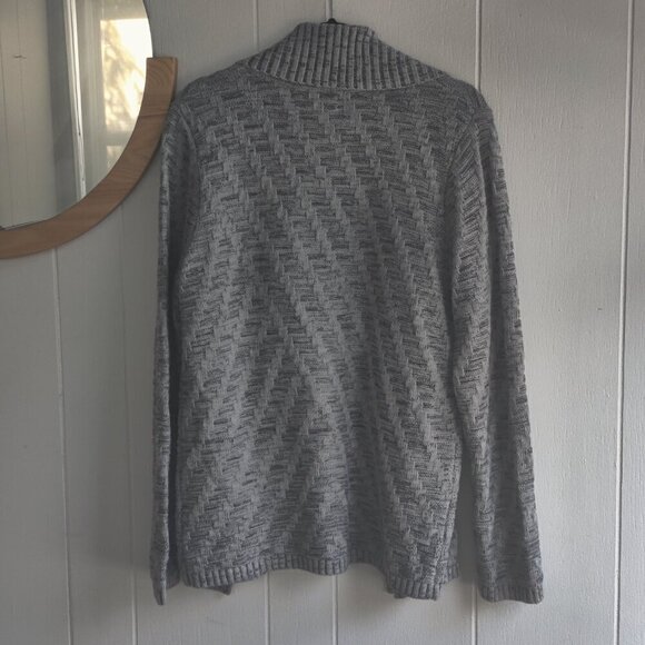 Jones New York Sport Knit Cardigan in Cotton & Acrylic , Open with Shawl  Design - Picture 5 of 7